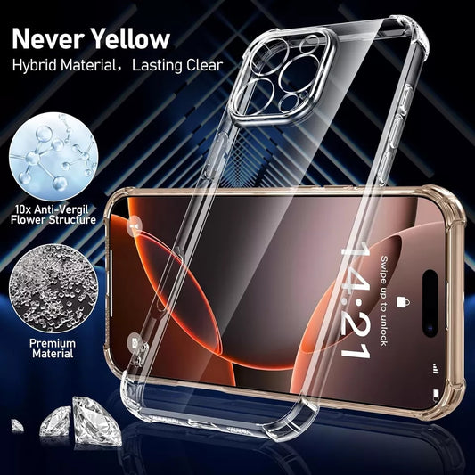 Case and 2 Pack Tempered Glass Screen Protector For iPhone 16,16 Pro, Max , Plus