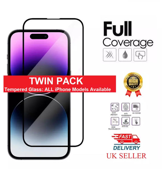 Full Cover Screen Protector For iPhone 17 Pro MAX 16 15 14 13 12 11 XR X XS MAX Tempered Glass